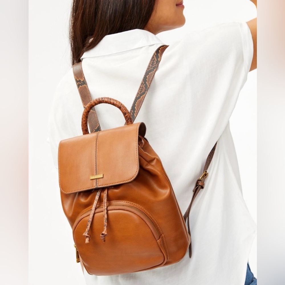 Rachel Zoe Felicite Brown Leather Backpack purse